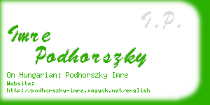 imre podhorszky business card